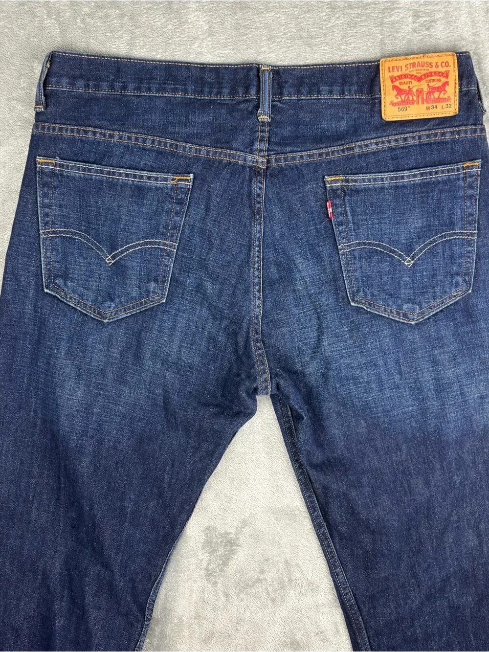 Levi's 569 Jeans Mens 34X32 (Fit 34X33) Blue Loose Straight Denim Relaxed Baggy